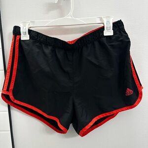 Adidas Women's Black and Pink/Coral Shorts